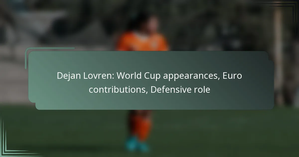 Dejan Lovren: World Cup appearances, Euro contributions, Defensive role
