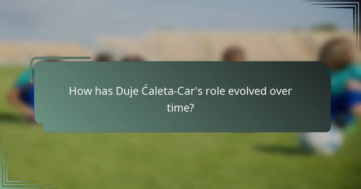 How has Duje Ćaleta-Car's role evolved over time?