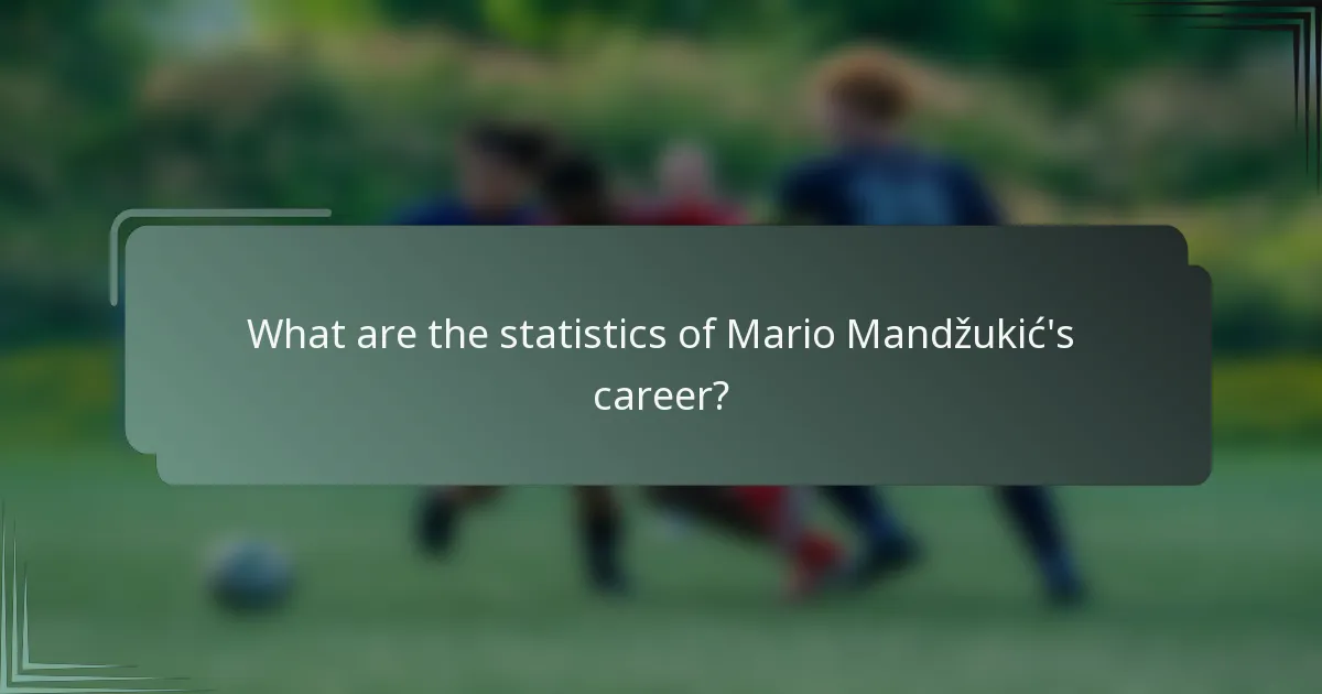 What are the statistics of Mario Mandžukić's career?