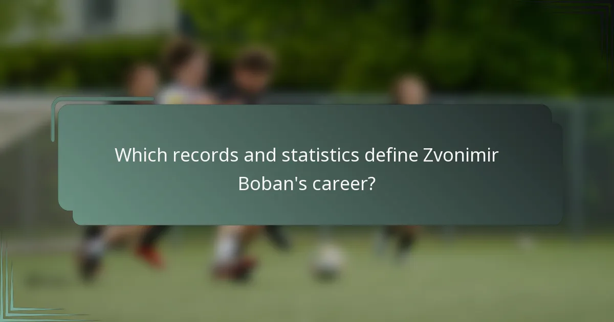 Which records and statistics define Zvonimir Boban's career?